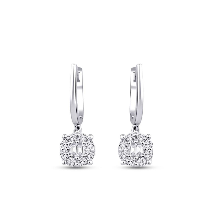 0.47 Carat Diamond Baguette Earrings