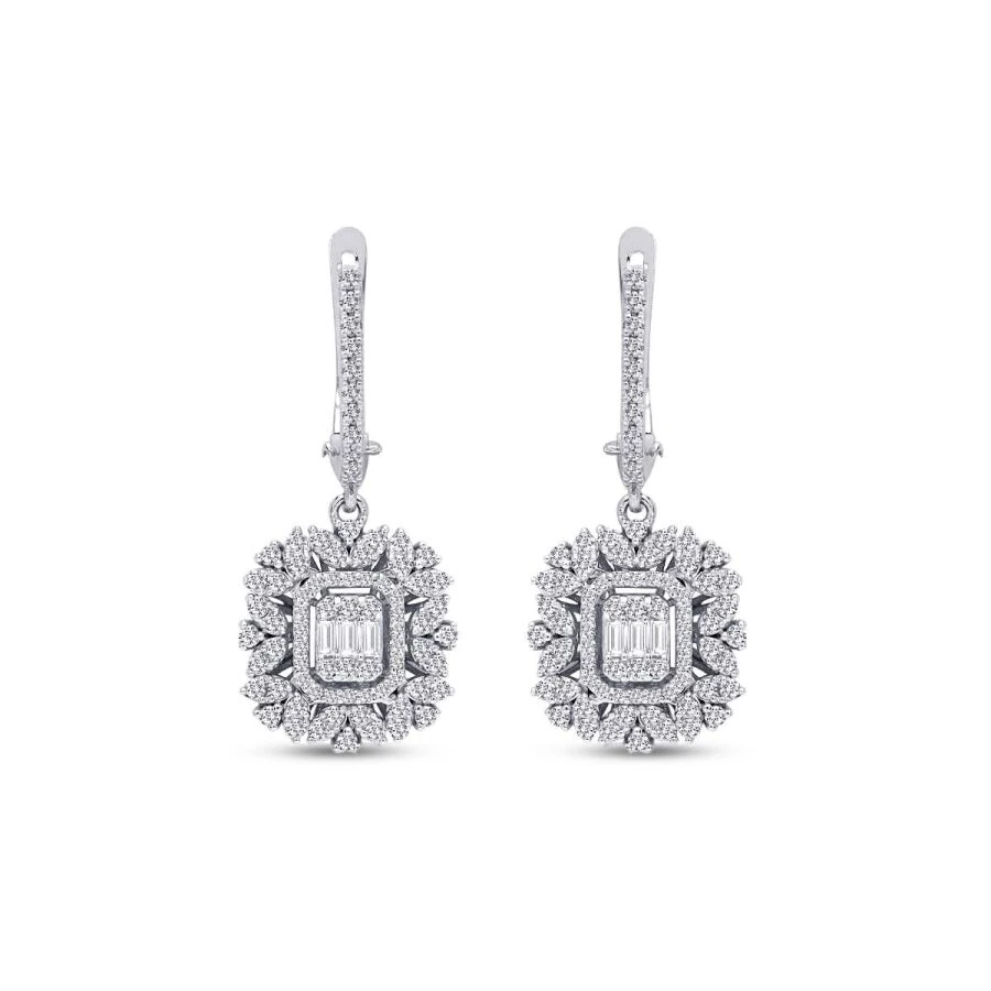 0.99 Carat Diamond Baguette Earrings