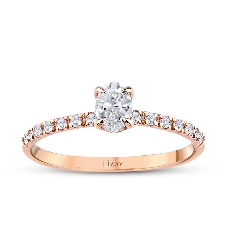 0.44 Carat Diamond Oval Solitaire Engagement Ring