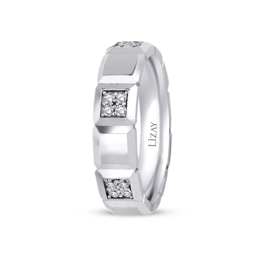 White Gold Cubic Wedding Band