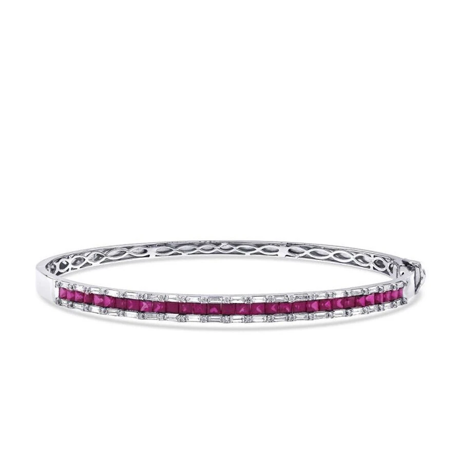 2.36 Carat Diamond Ruby Bangle