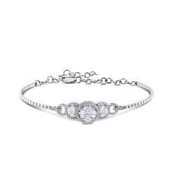 1.39 Carat Diamond Baguette Bangle