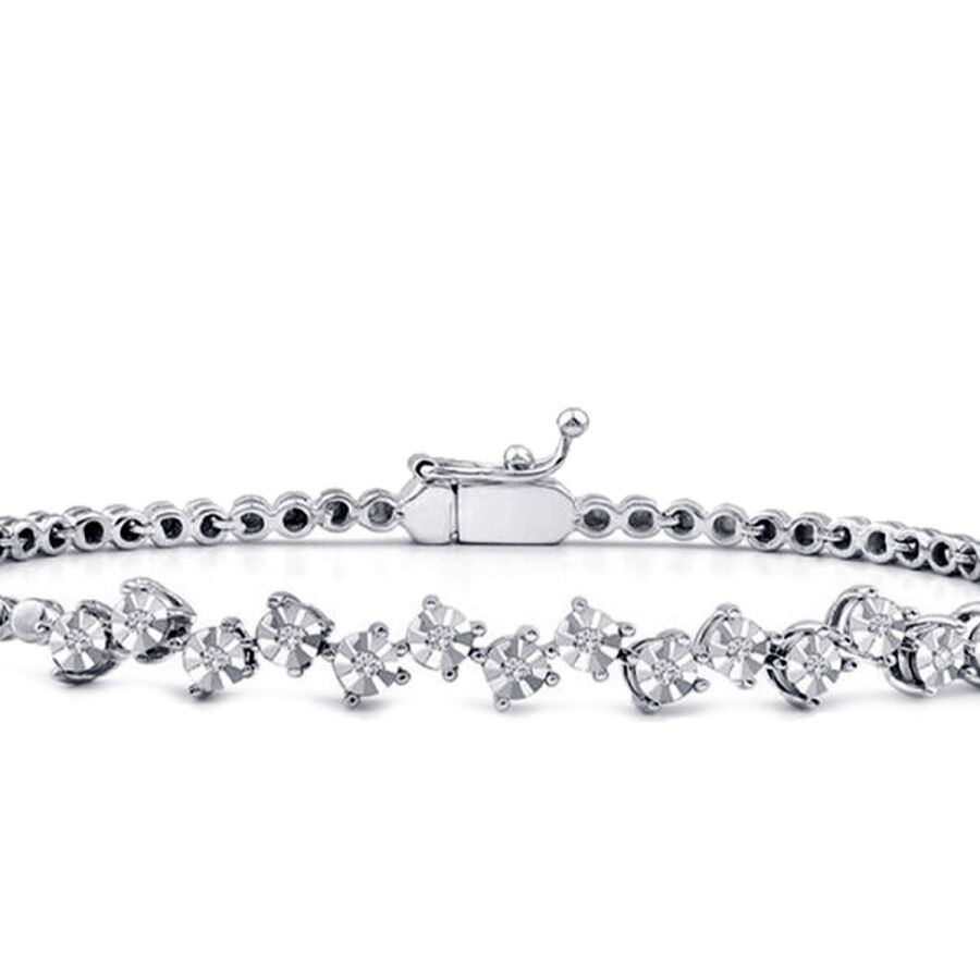 0.06 Carat Diamond-Effect Baguette Bracelet