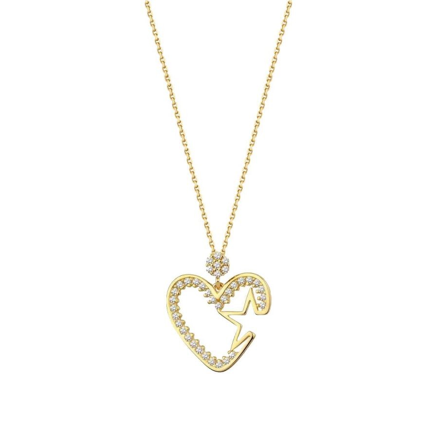 Gold Heart Star Necklace