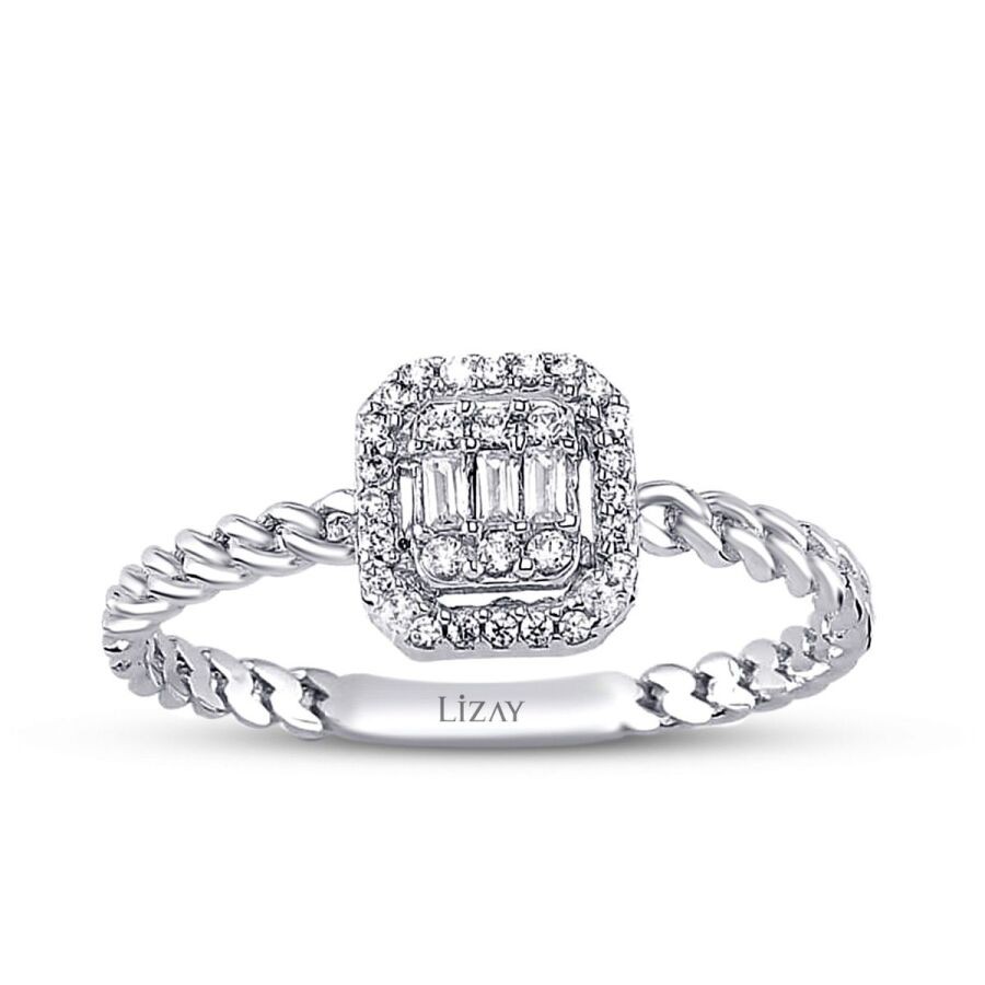 Gold Baquette Chain Ring