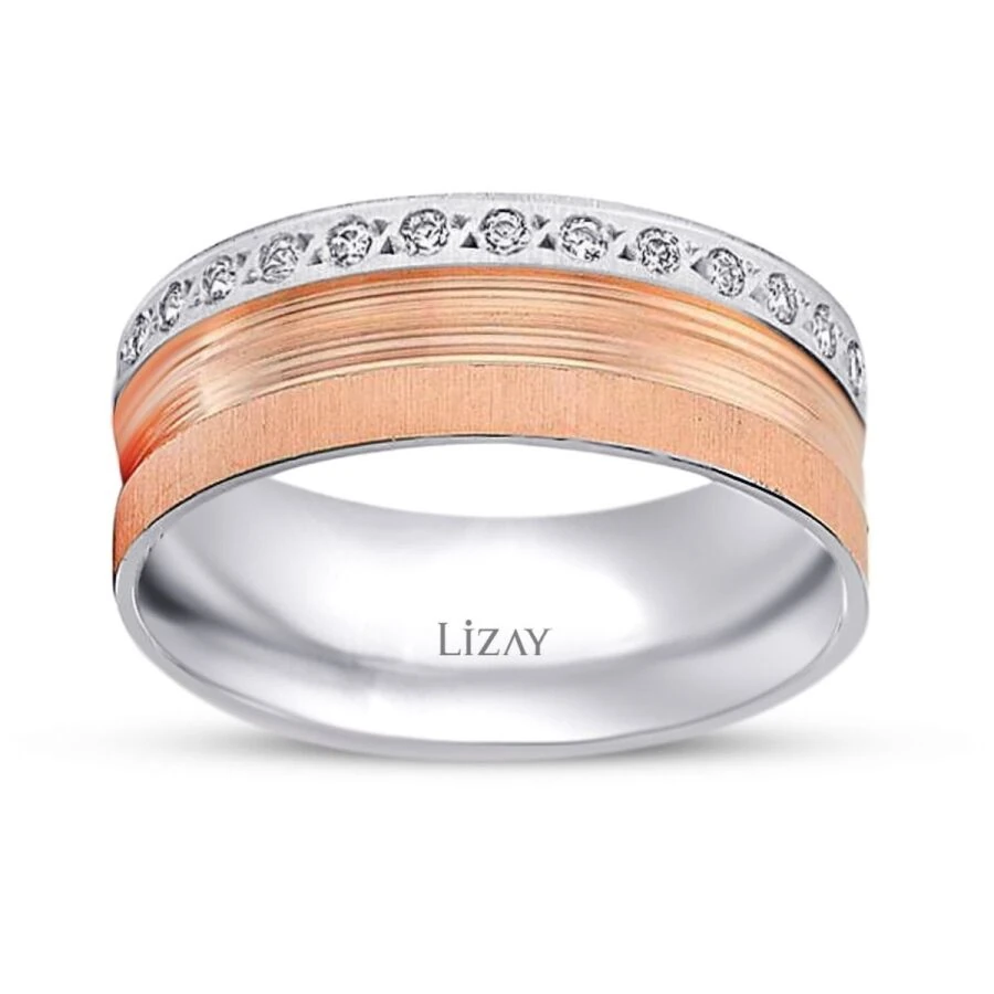 Rose Gold Two-Tone Wedding Band