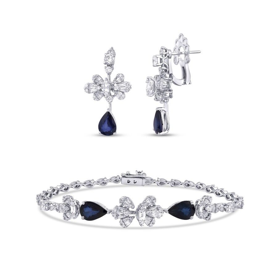 8.28 Karat Pırlanta Safir Set