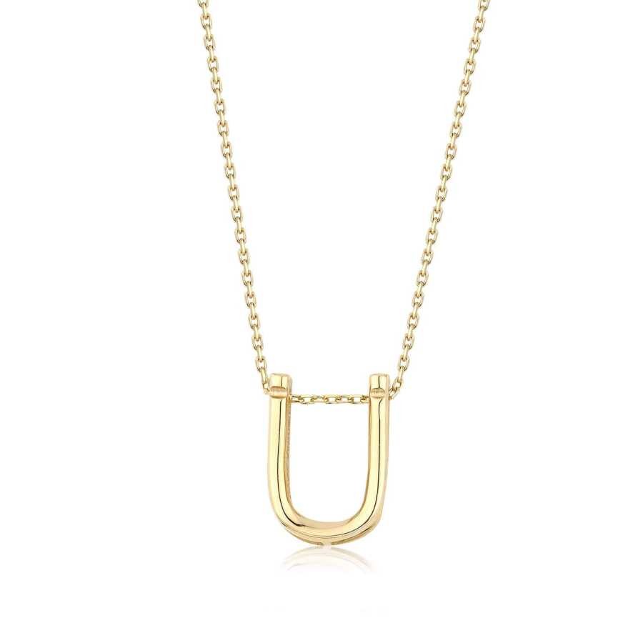 Gold Modern Letter Necklace