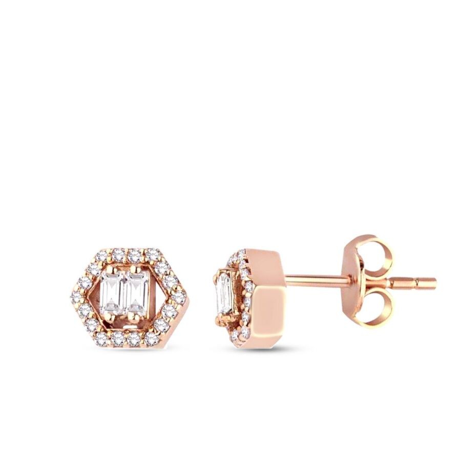 0.27 Carat Diamond Baguette Earrings