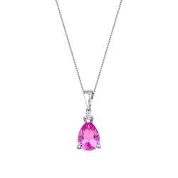 2.08 Carat Diamond Pink Sapphire Necklace