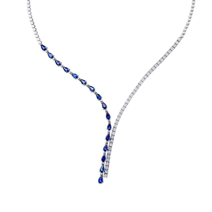 6.19 Carat Diamond Sapphire Neckband