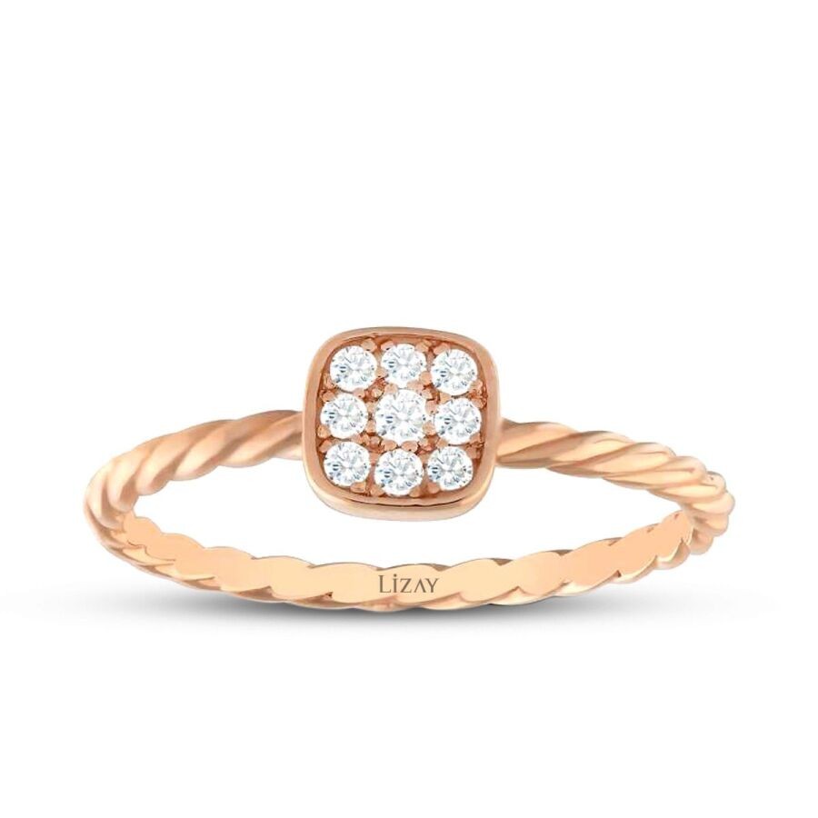 0,12 Karat Diamant Quadratischer Ring