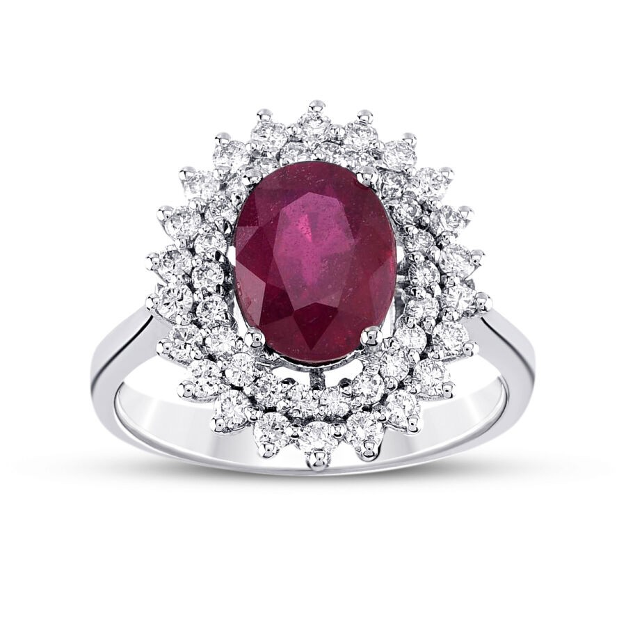 1.24 Carat Diamond Ruby Ring