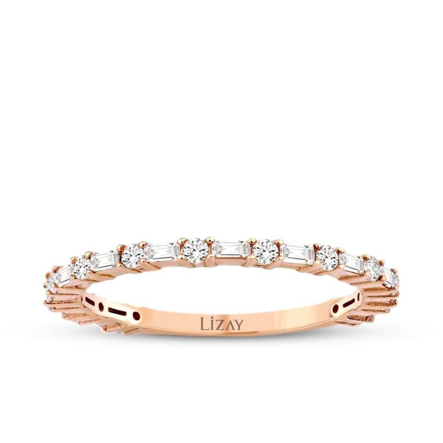 0,38 Karat Diamant Baguette Halb-Ewigkeitsring