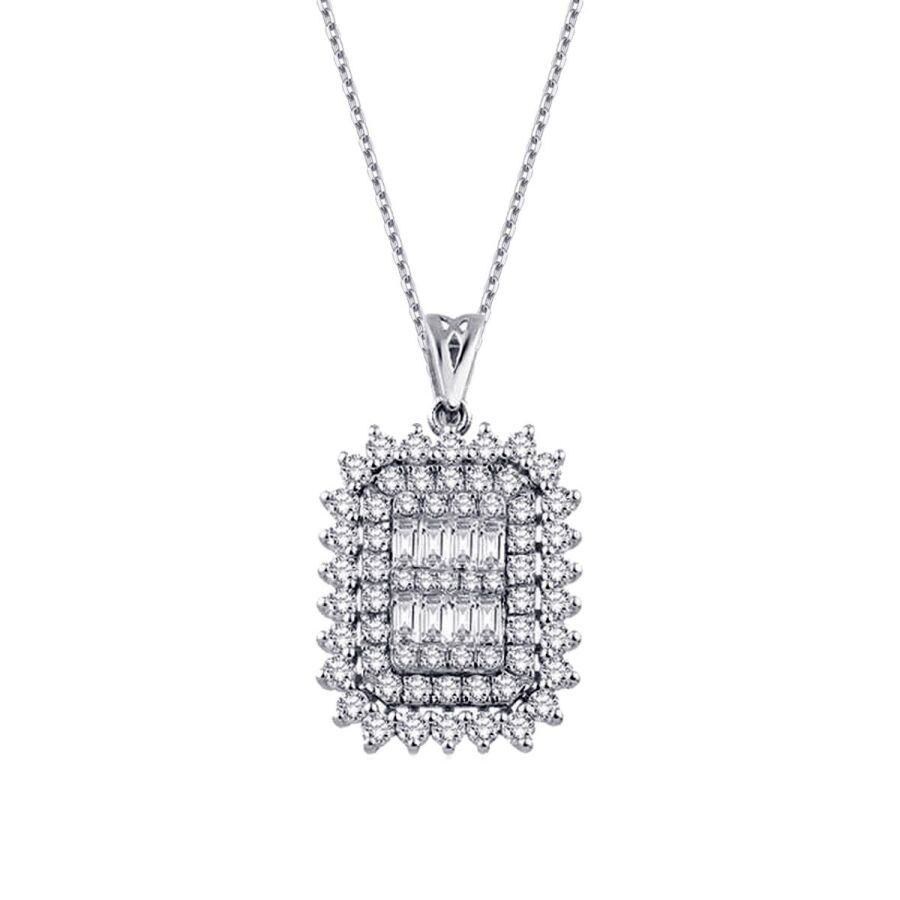 0.63 Carat Diamond Baguette Necklace