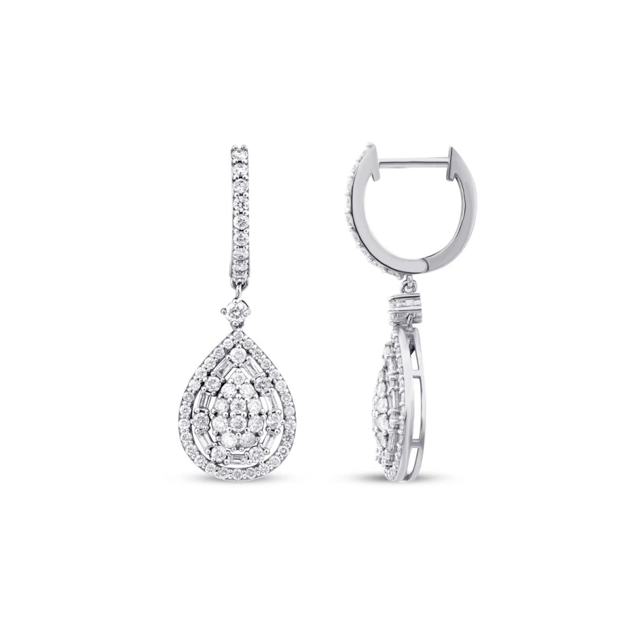 1.39 Carat Diamond Baguette Earrings