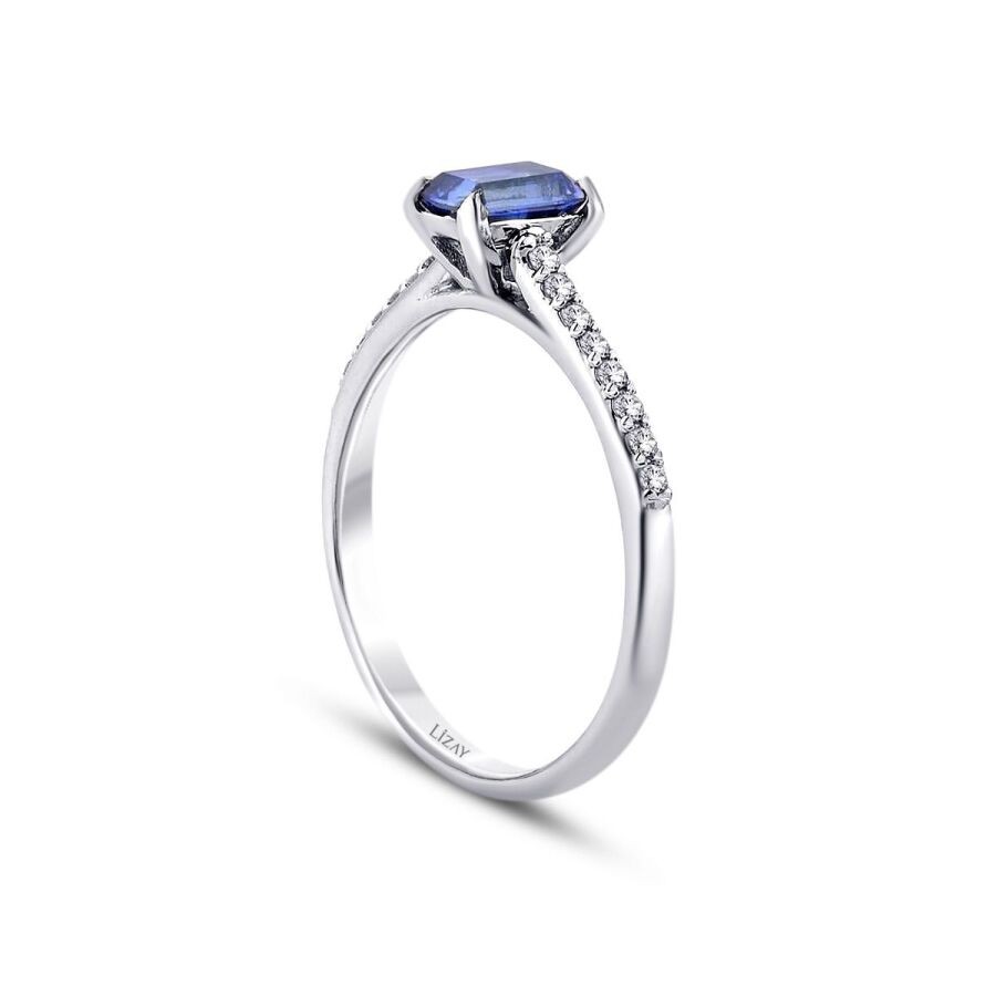 0.84 Carat Diamond Sapphire Ring