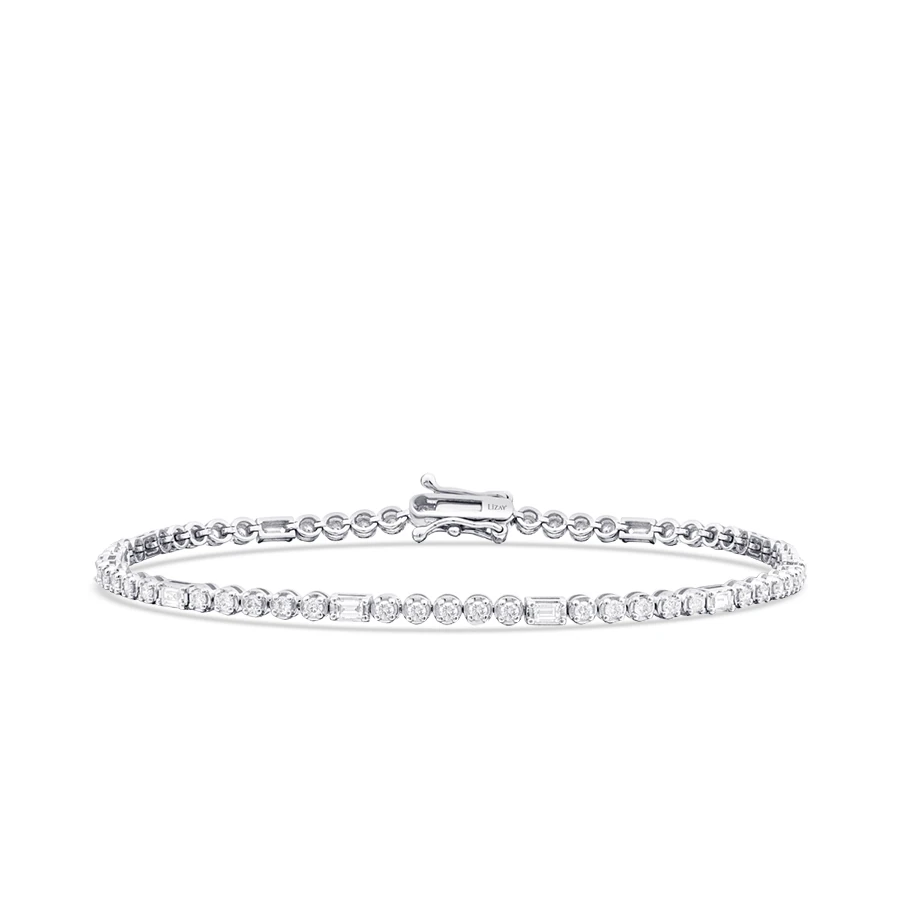 1.37 Carat Diamond Baguette Tennis Bracelet