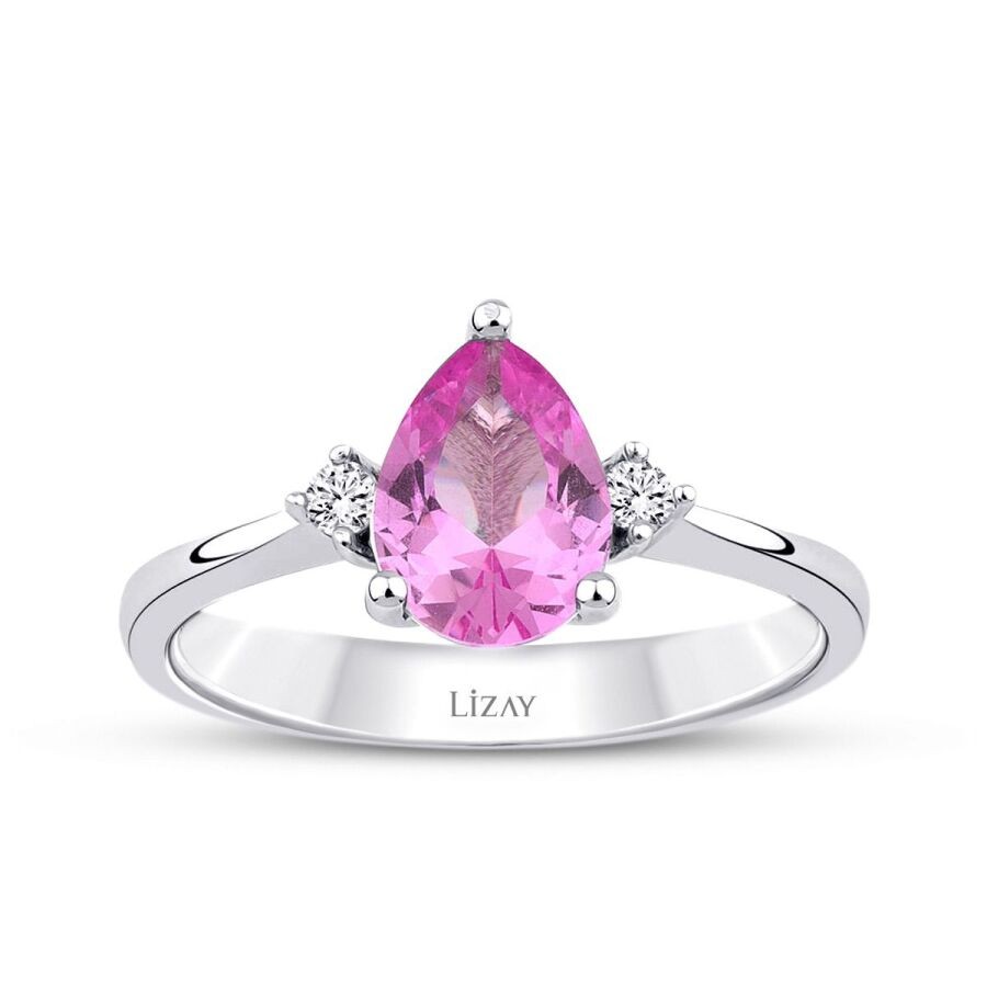 1.36 Carat Diamond Pink Sapphire Ring