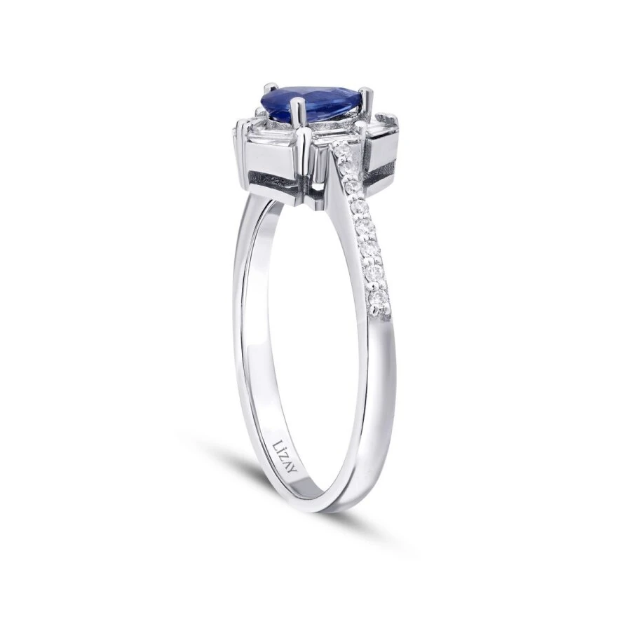 0.66 Carat Diamond Sapphire Ring