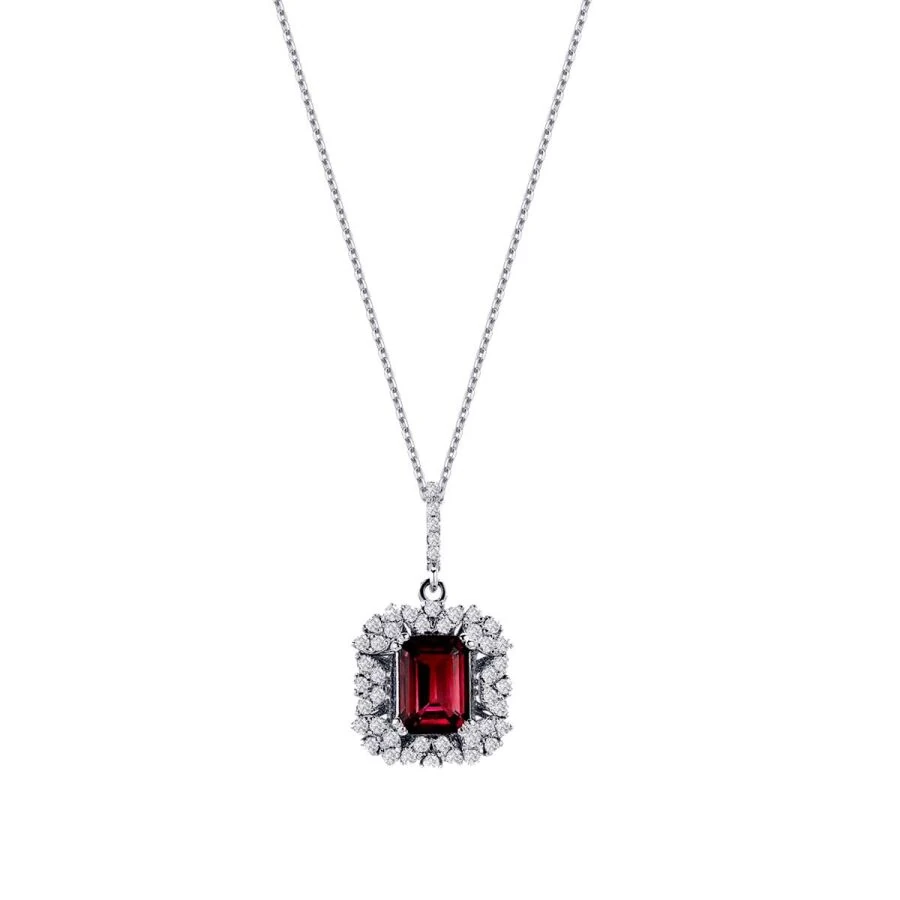 1.40 Carat Diamond Ruby Necklace
