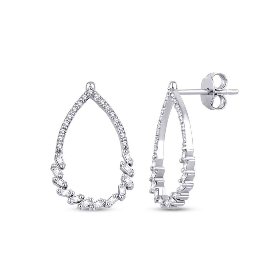 0.40 Carat Diamond Baguette Earrings