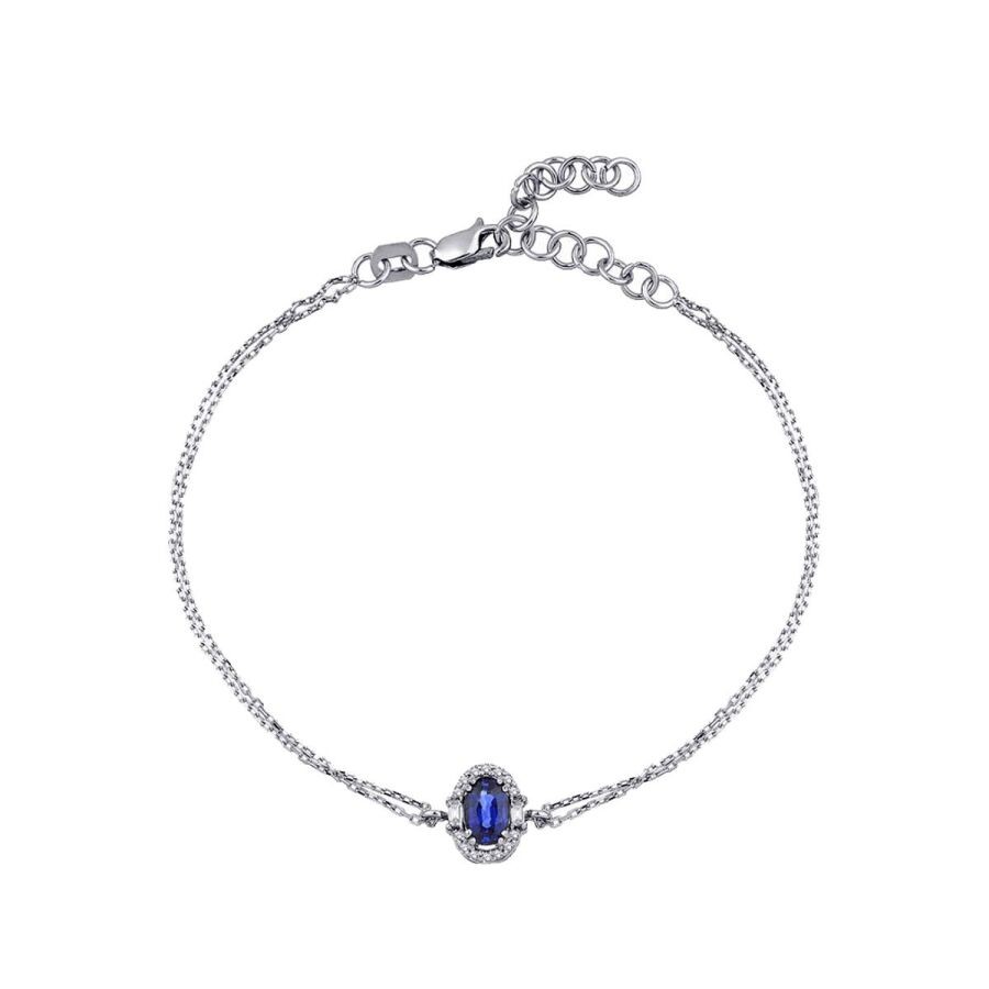 0.54 Carat Diamond Sapphire Bracelet