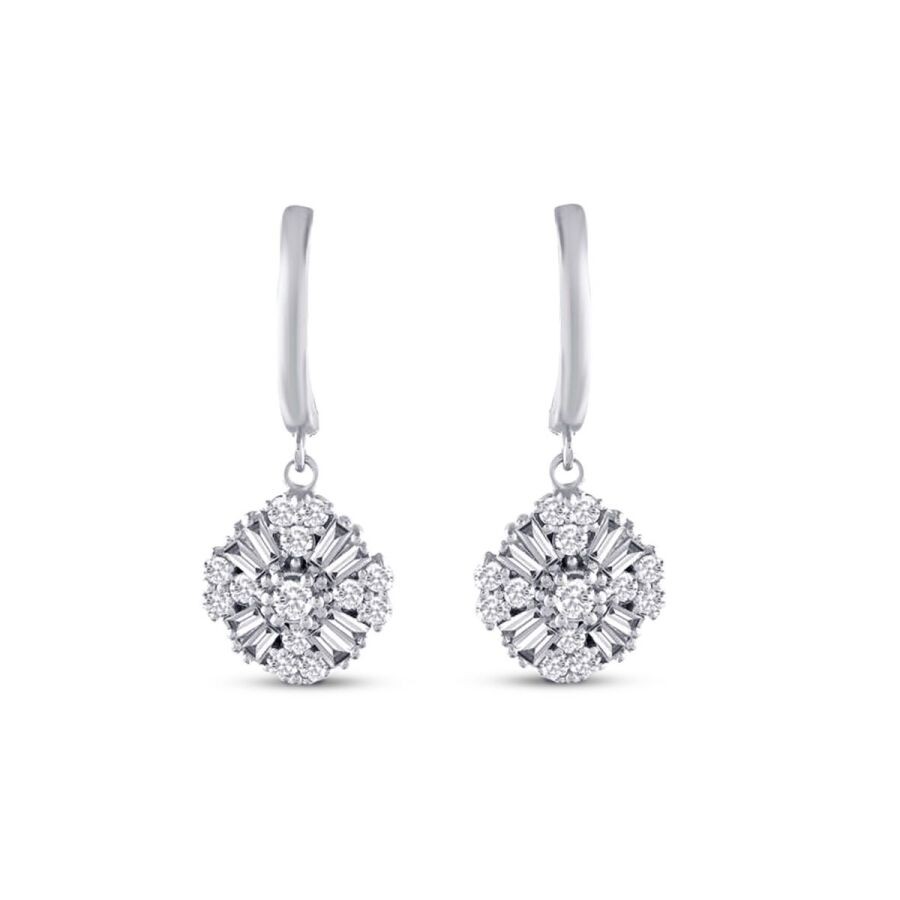 0.77 Carat Diamond Baguette Earrings