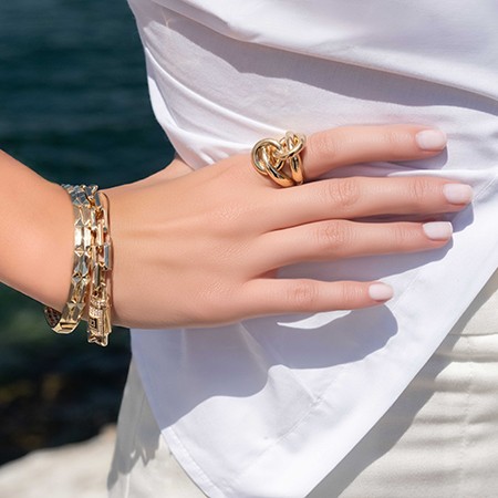 Gold Gourmet Lock Bracelet