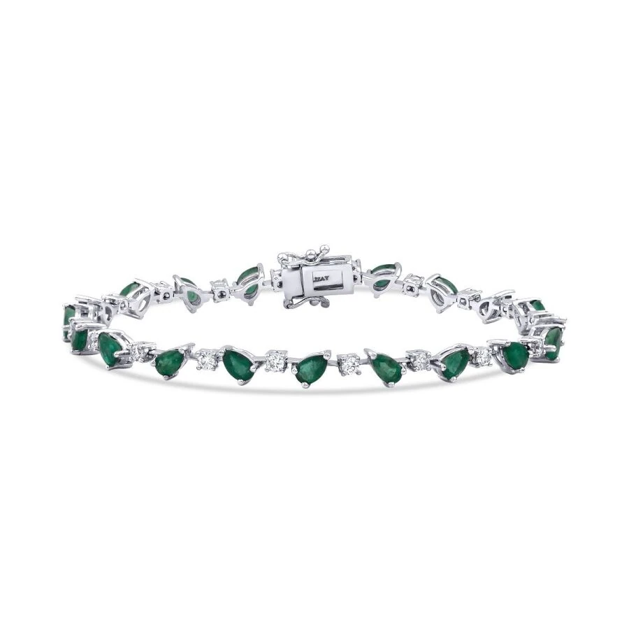 6.03 Carat Diamond Emerald Bracelet