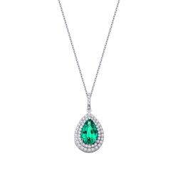 0,47 Karat Diamant Smaragd Halskette