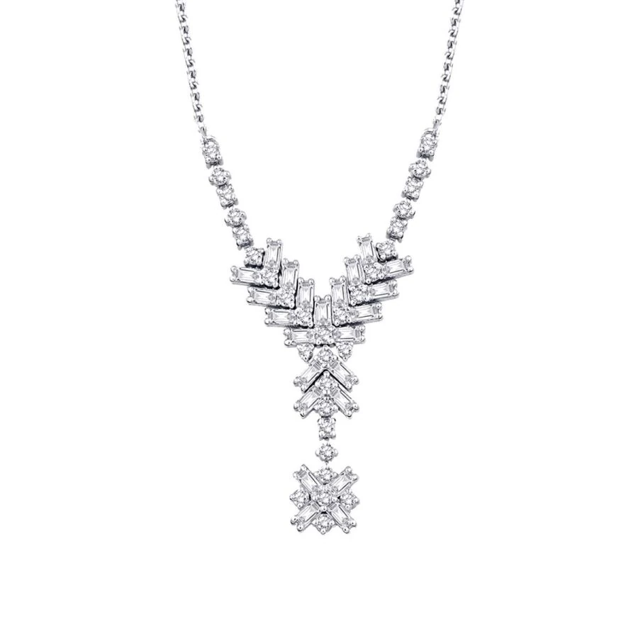 0.45 Carat Diamond Baguette Necklace