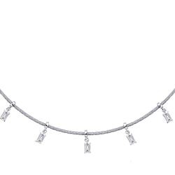 1.24 Carat Diamond Choker Baguette Necklace