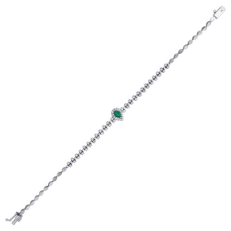 1,41 Karat Diamant Smaragd Armband