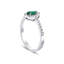 0,61 Karat Diamant Smaragd Ring