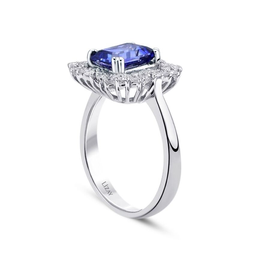 1.57 Carat Diamond Sapphire Ring