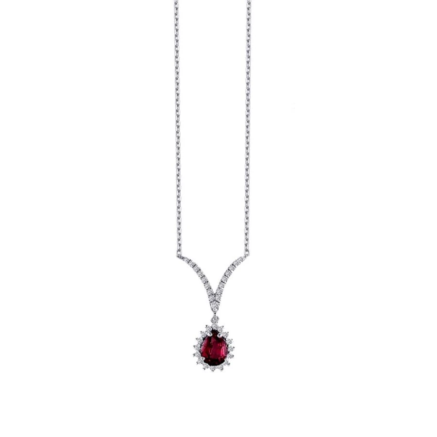 0.66 Carat Diamond Ruby Necklace