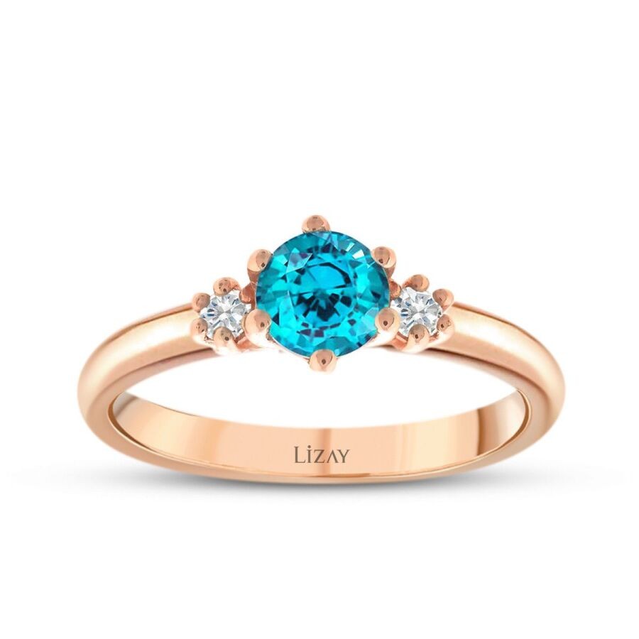 0.67 Carat Diamond Colored Stone Ring