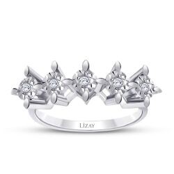 0.05 Carat Diamond-Effect Five-Stone Diamond Ring