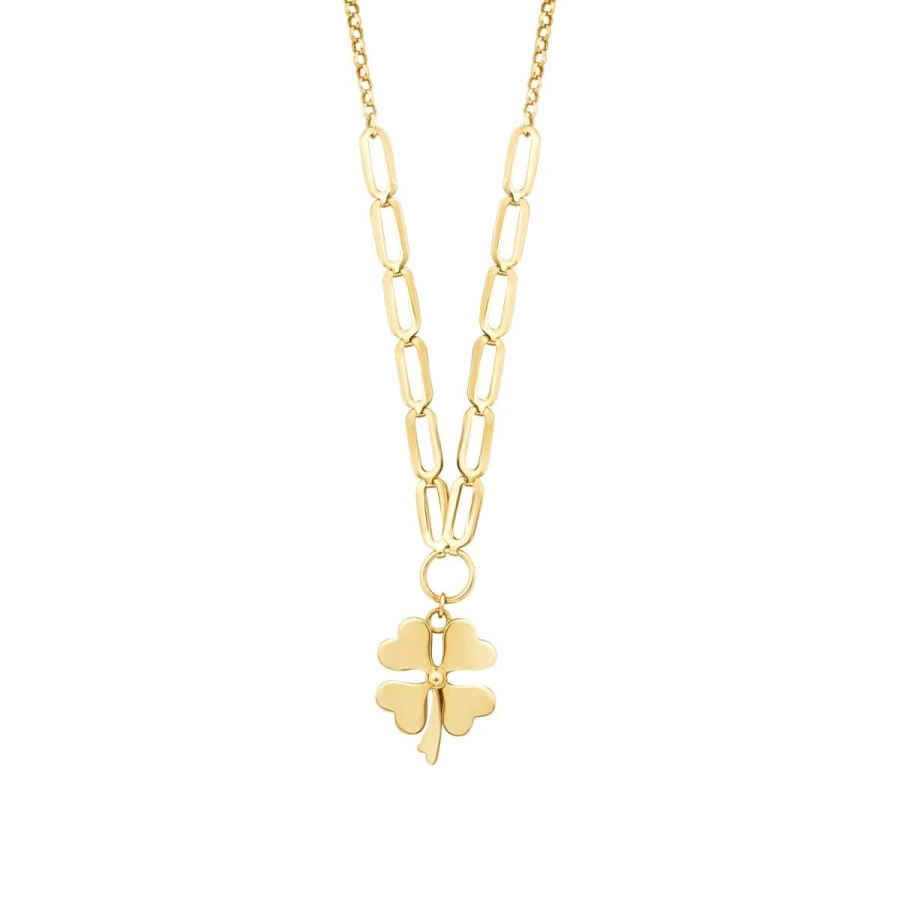 Gold Chain Clover Necklace
