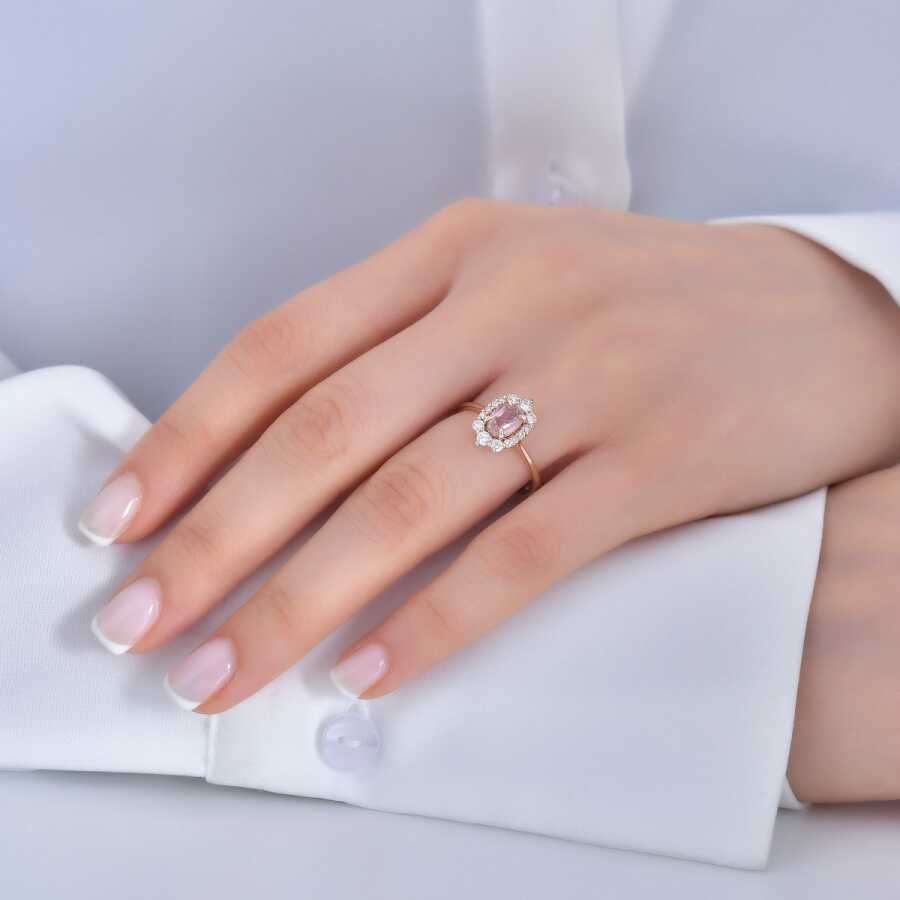 1.05 Carat Diamond Morganite Ring