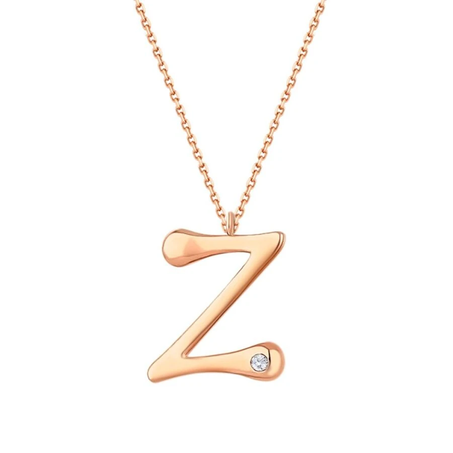 0.02 Carat Diamond Letter Z  Necklace