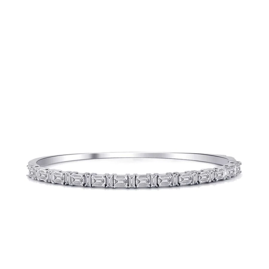 3.06 Carat Diamond Baguette Bangle