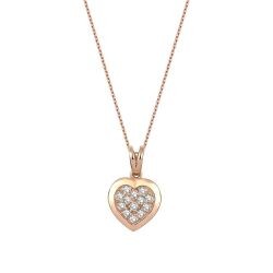 0.14 Carat Diamond Heart Necklace