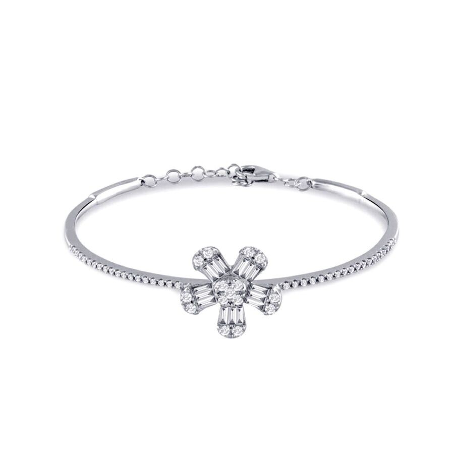 0.87 Carat Diamond Baguette Bangle