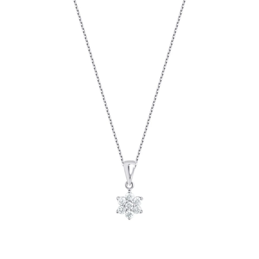 0.24 Carat Diamond Flower Necklace