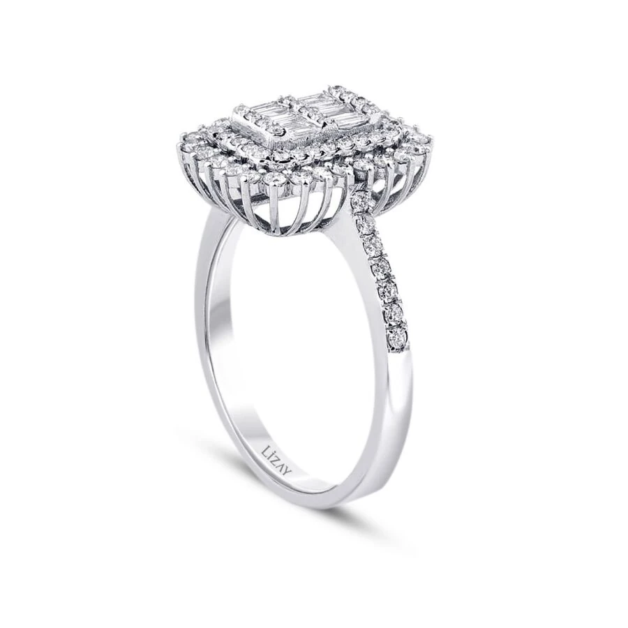 0.81 Carat Diamond Baguette Ring
