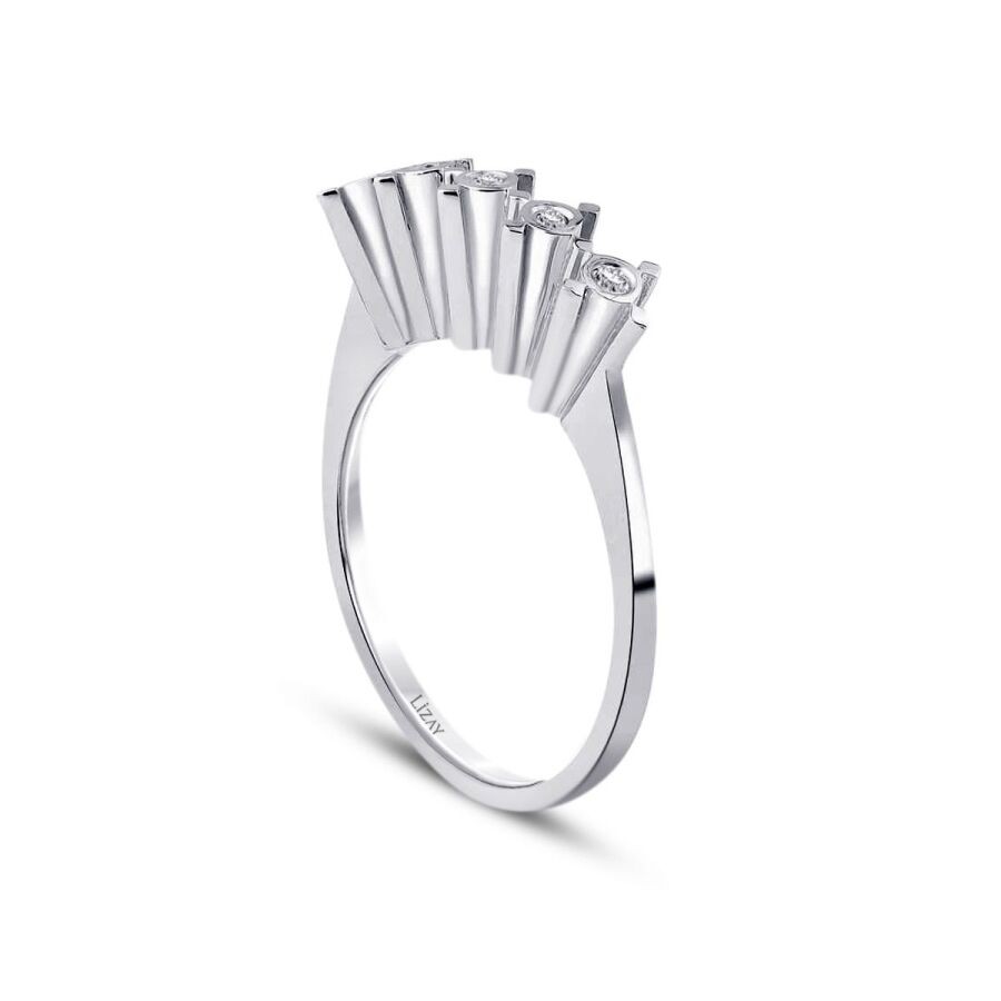 0,05 Karat Diamant Effekt Fünfstein Ring