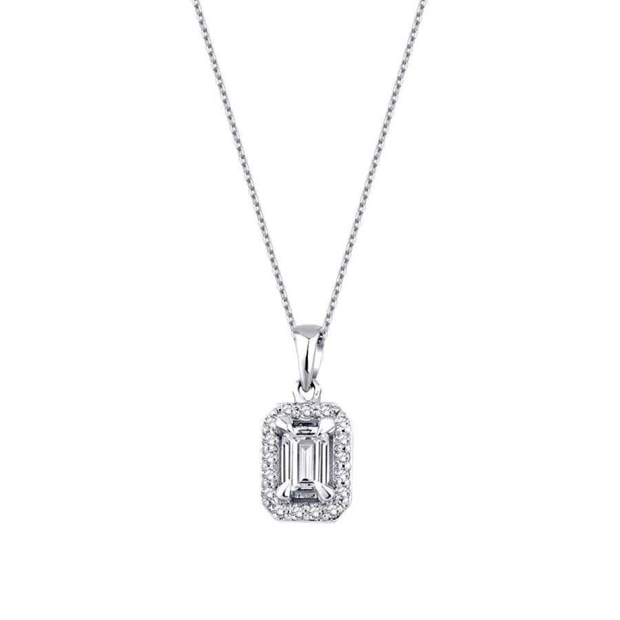 0.35 Carat Diamond Baguette Necklace