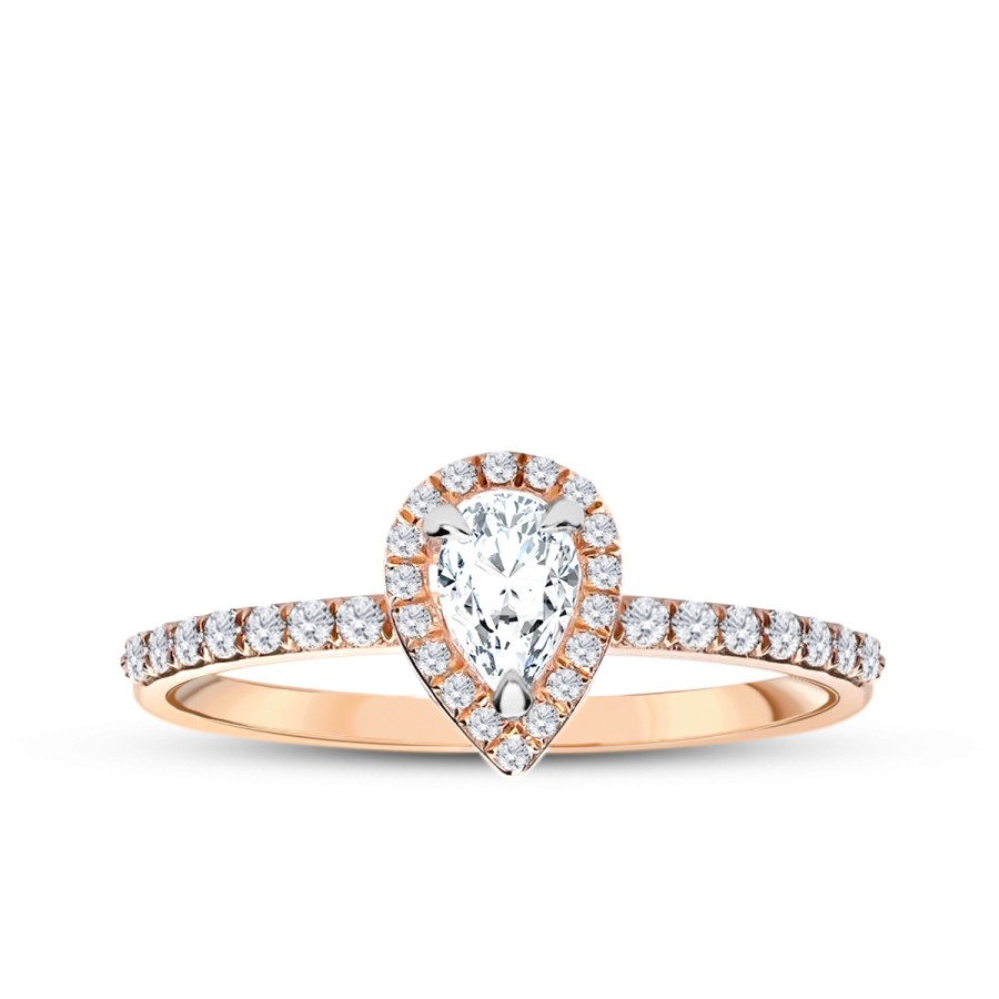 0.99 Carat Diamond Pear Solitaire Engagement Ring